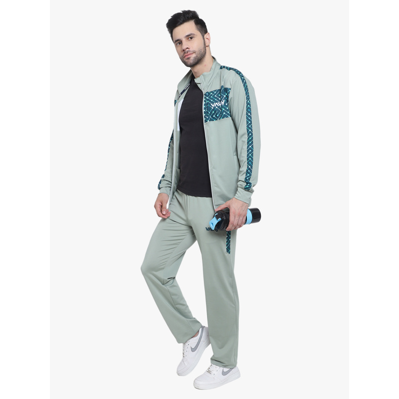 Stylish Tracksuit Grey Green - Image 4