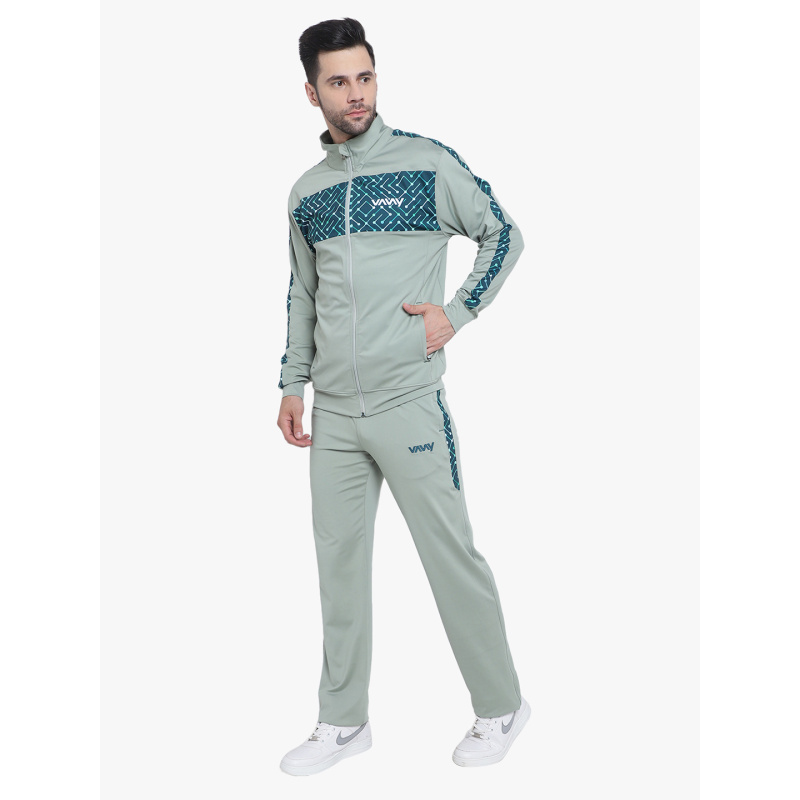 Stylish Tracksuit Grey Green - Image 3