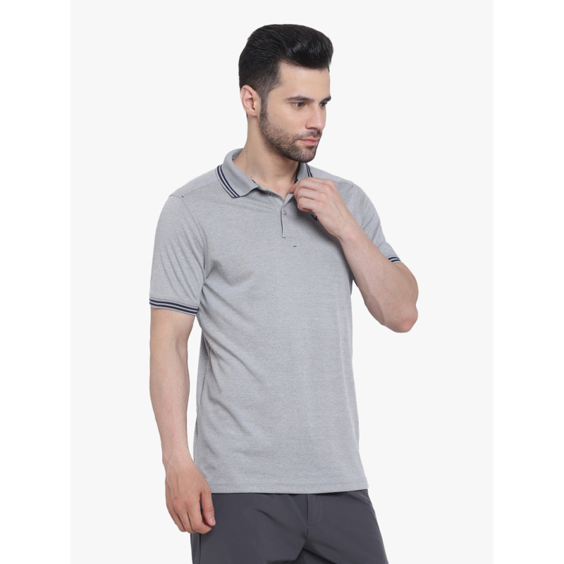 Travel Polo T-Shirt Grey - Image 4