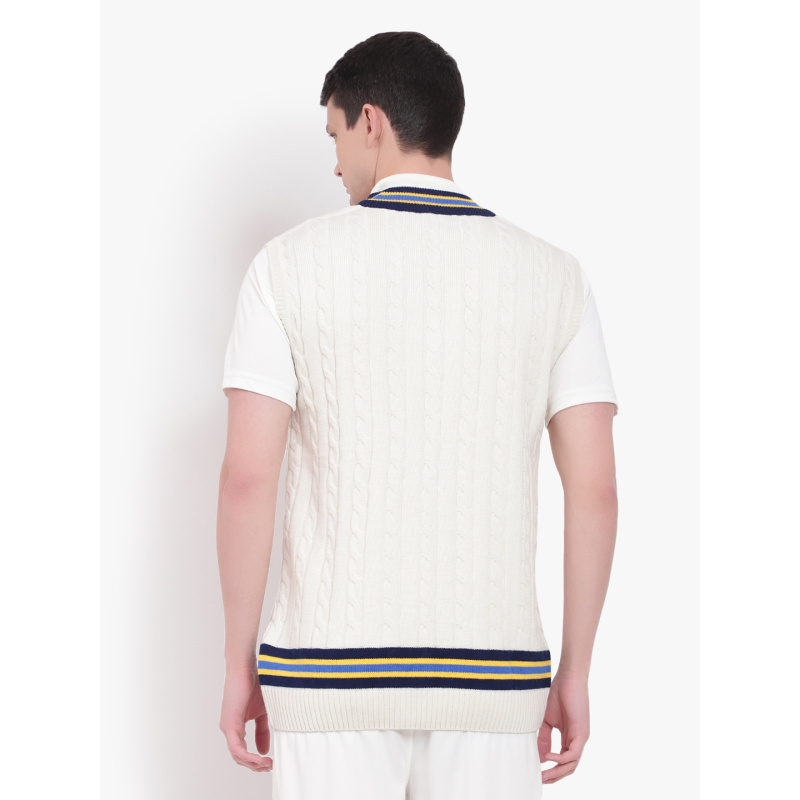 Woolen Pullover Sleeveless White - Image 6