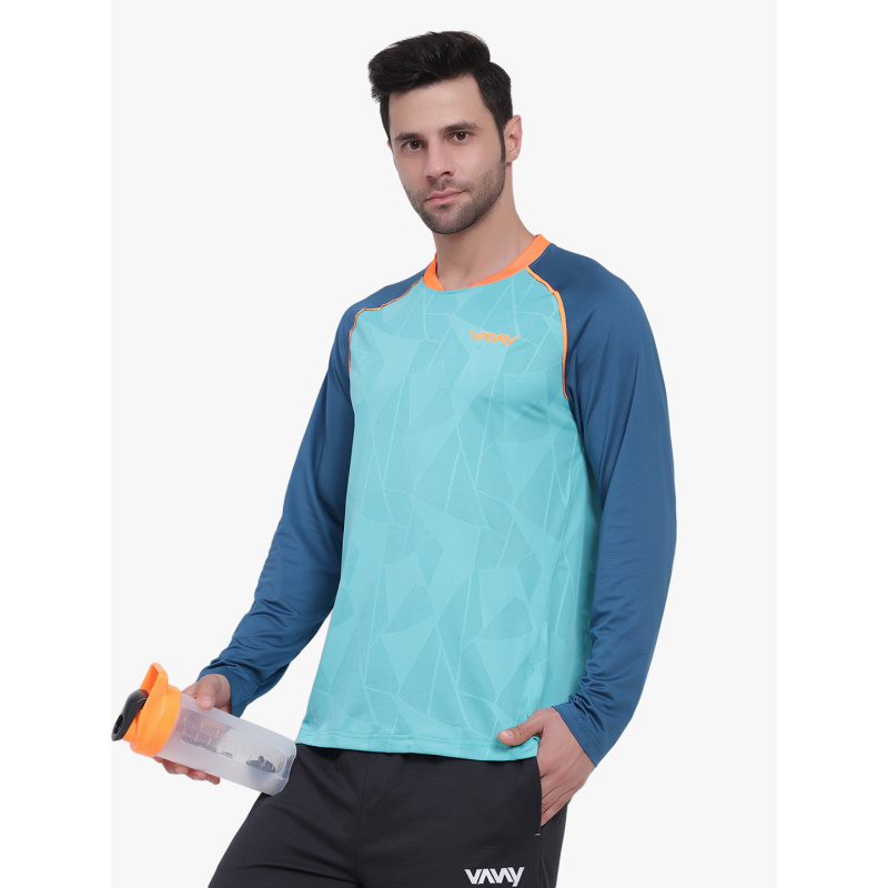 Cricket T-Shirt Full Sleeve Green Blue - Image 7